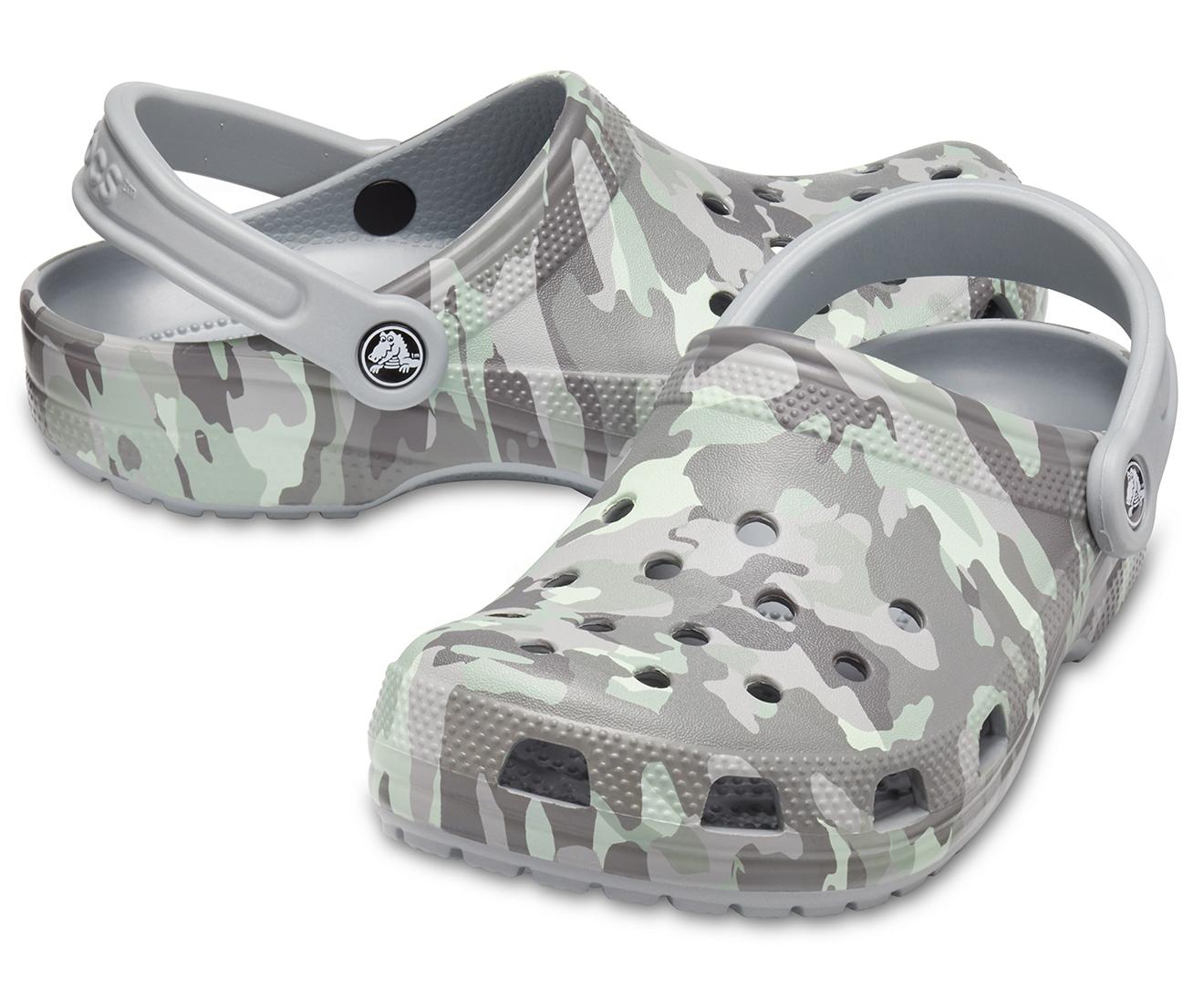 black camouflage crocs