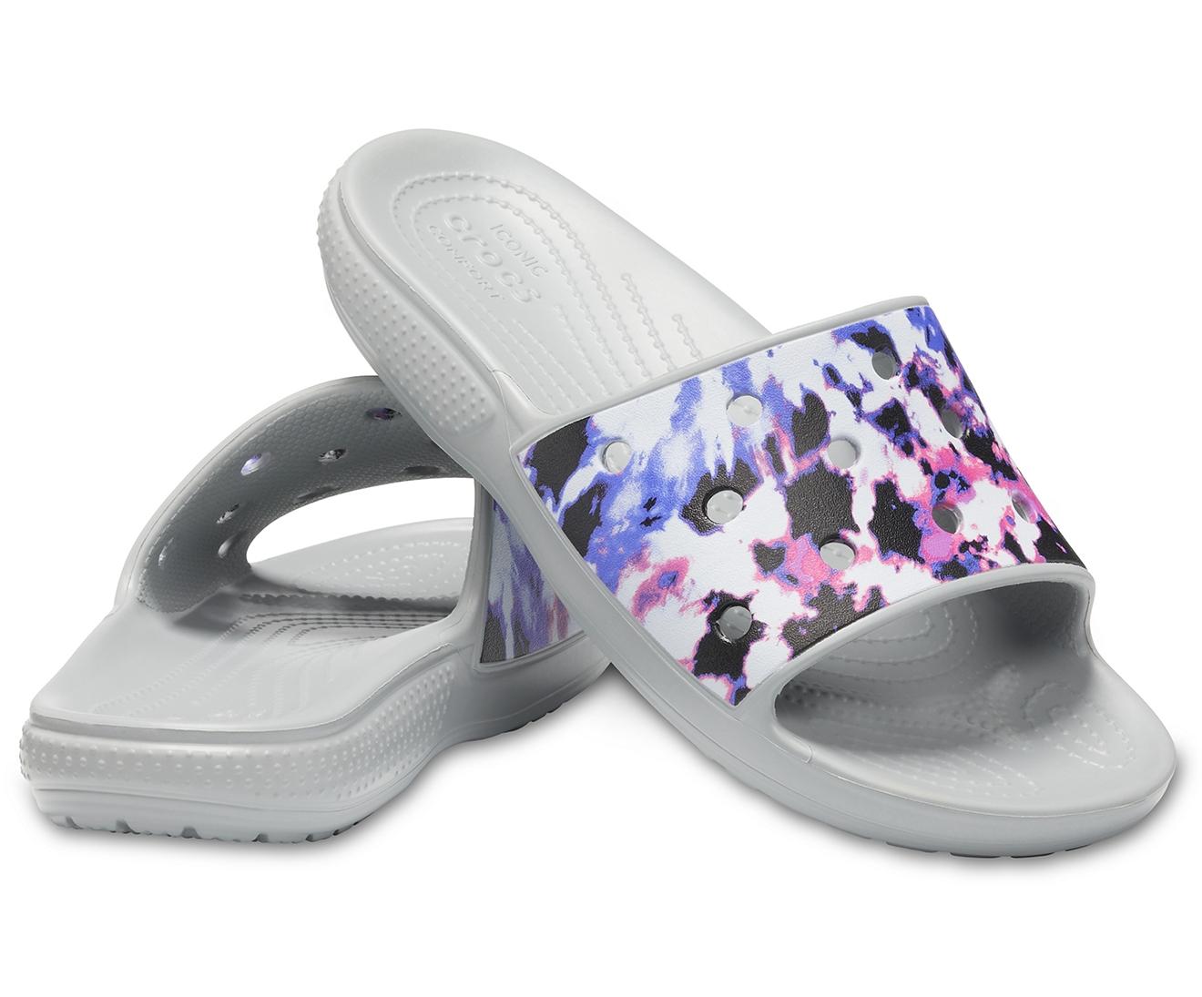 tie dye slide crocs