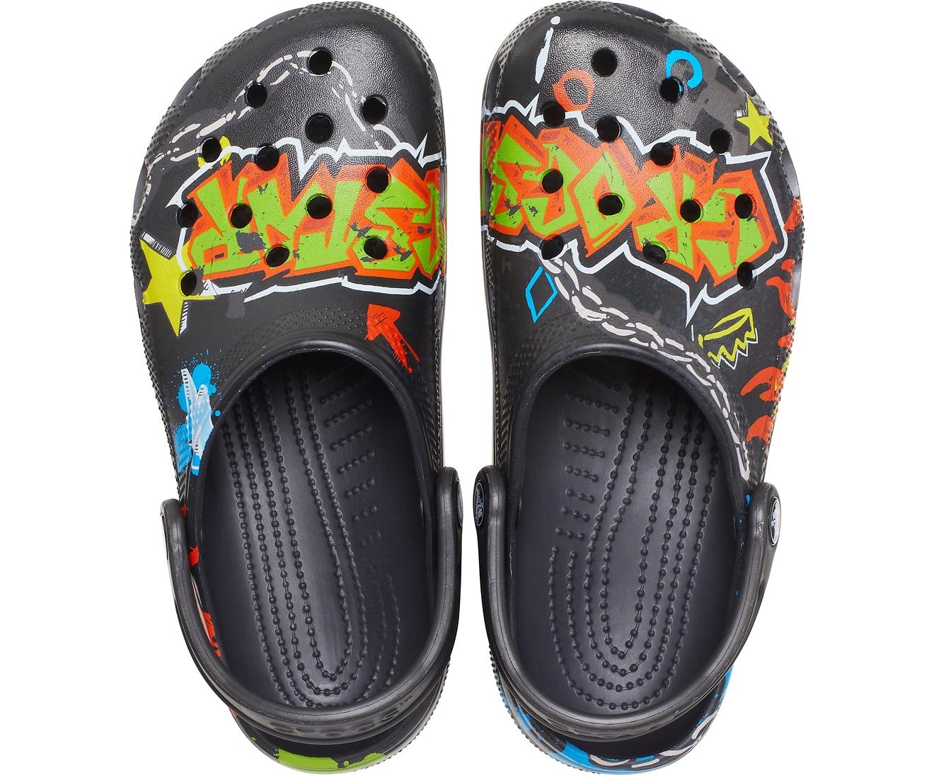 Crocs™ Classic Graffiti Clog in Black | Lyst