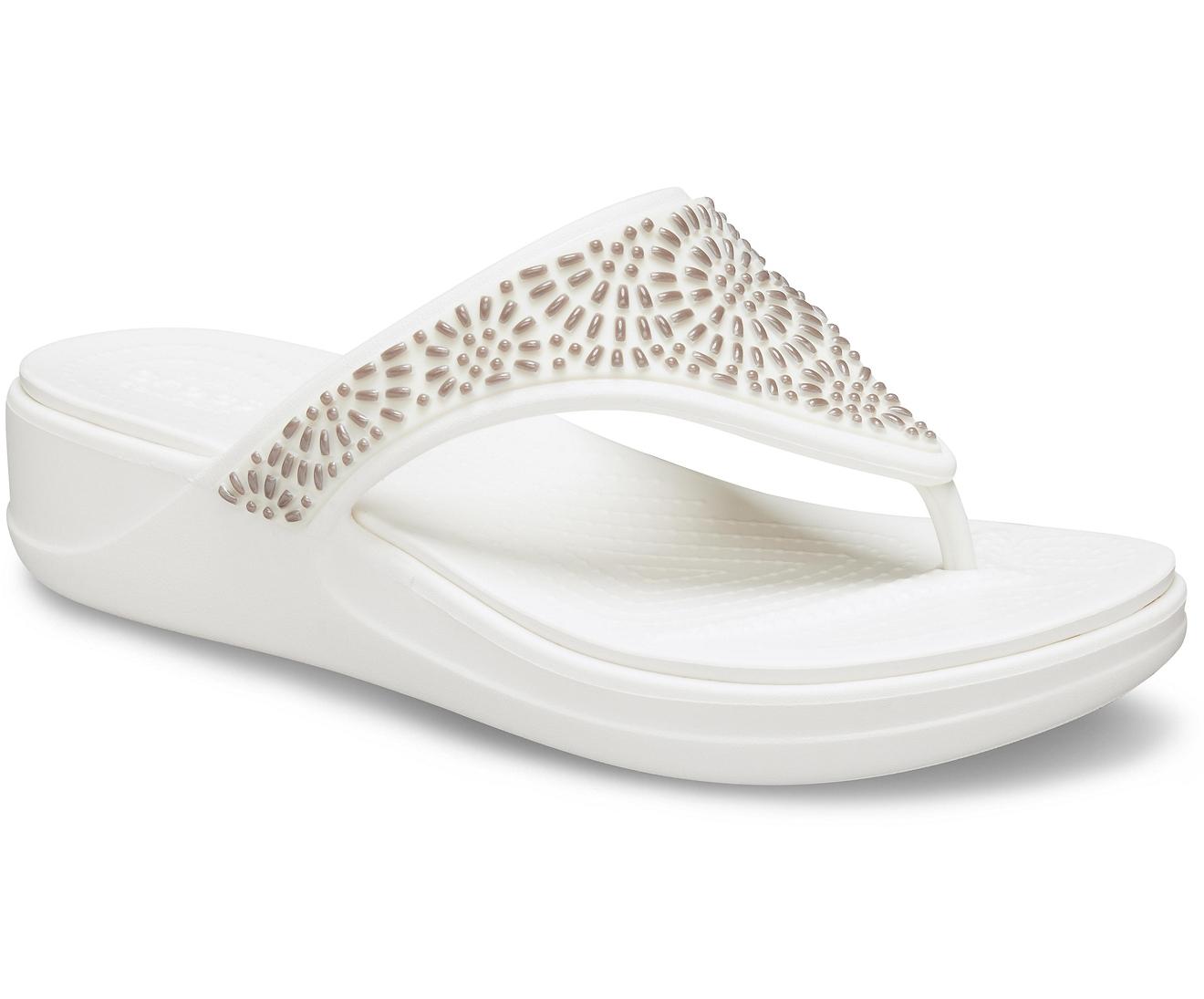 diamante wedge flip flops
