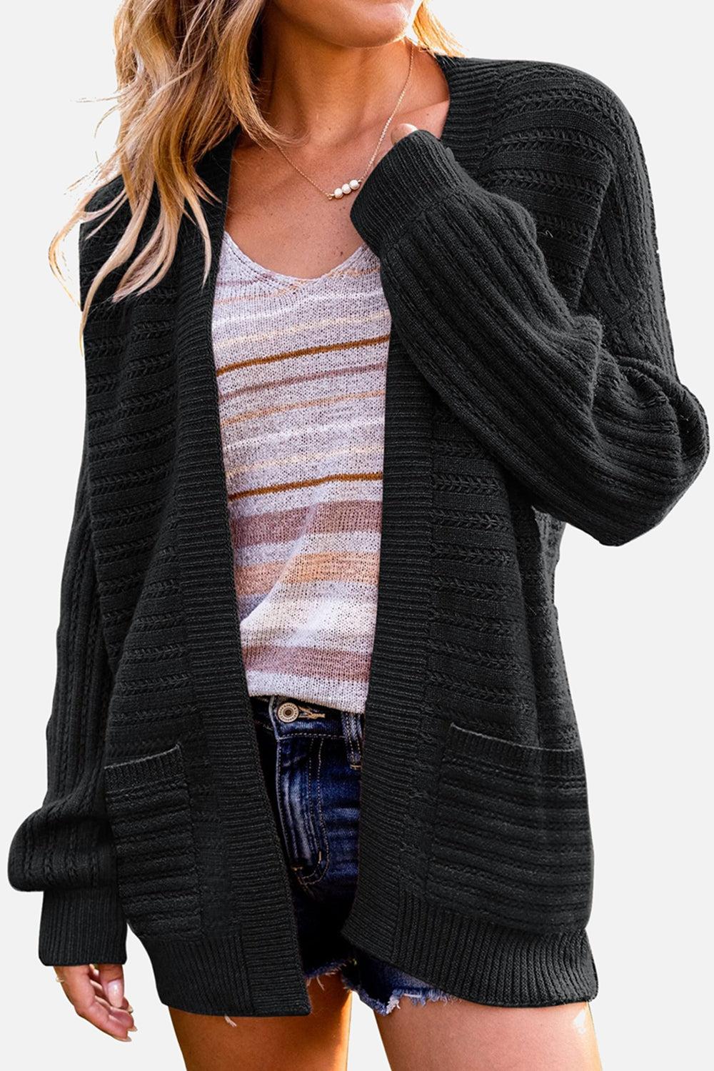 Crystal Wardrobe Dropped Shoulder Longline Cardigan With Pockets in Black |  Lyst
