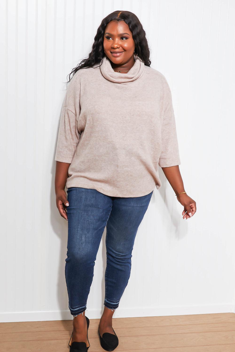 Crystal Wardrobe Cy Fashion Leaves Are Changing Full Size Cowl Neck Sweater  in White | Lyst