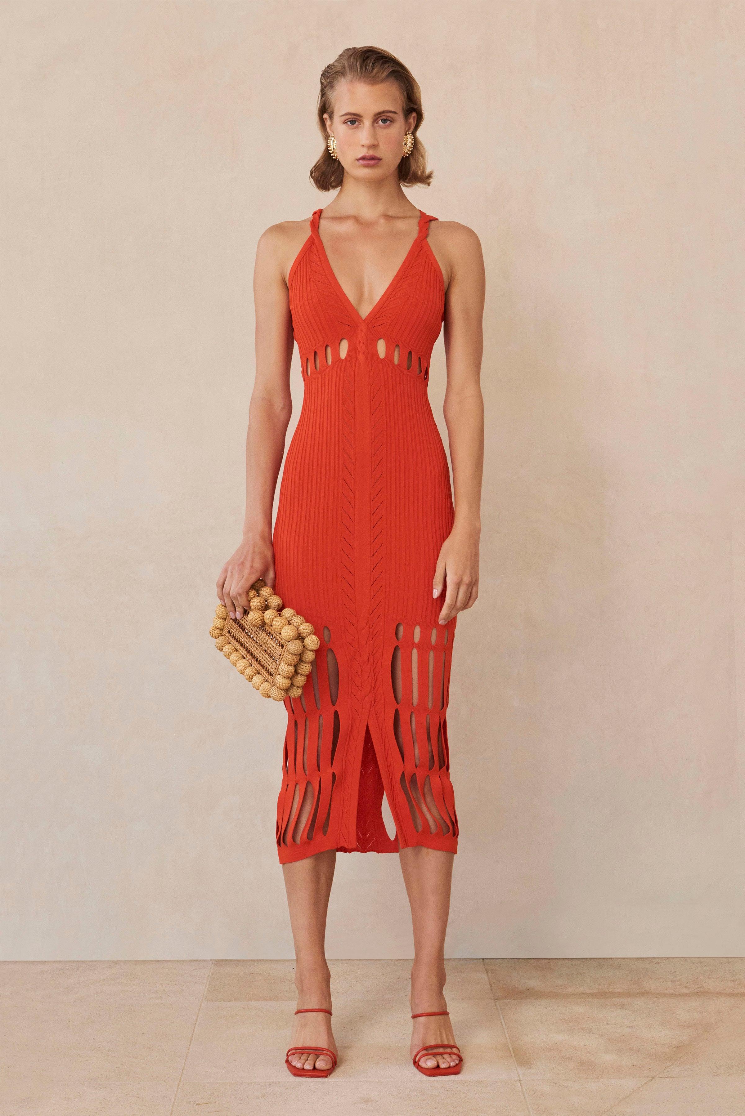 Cult Gaia Marina Knit Dress in Red Lyst