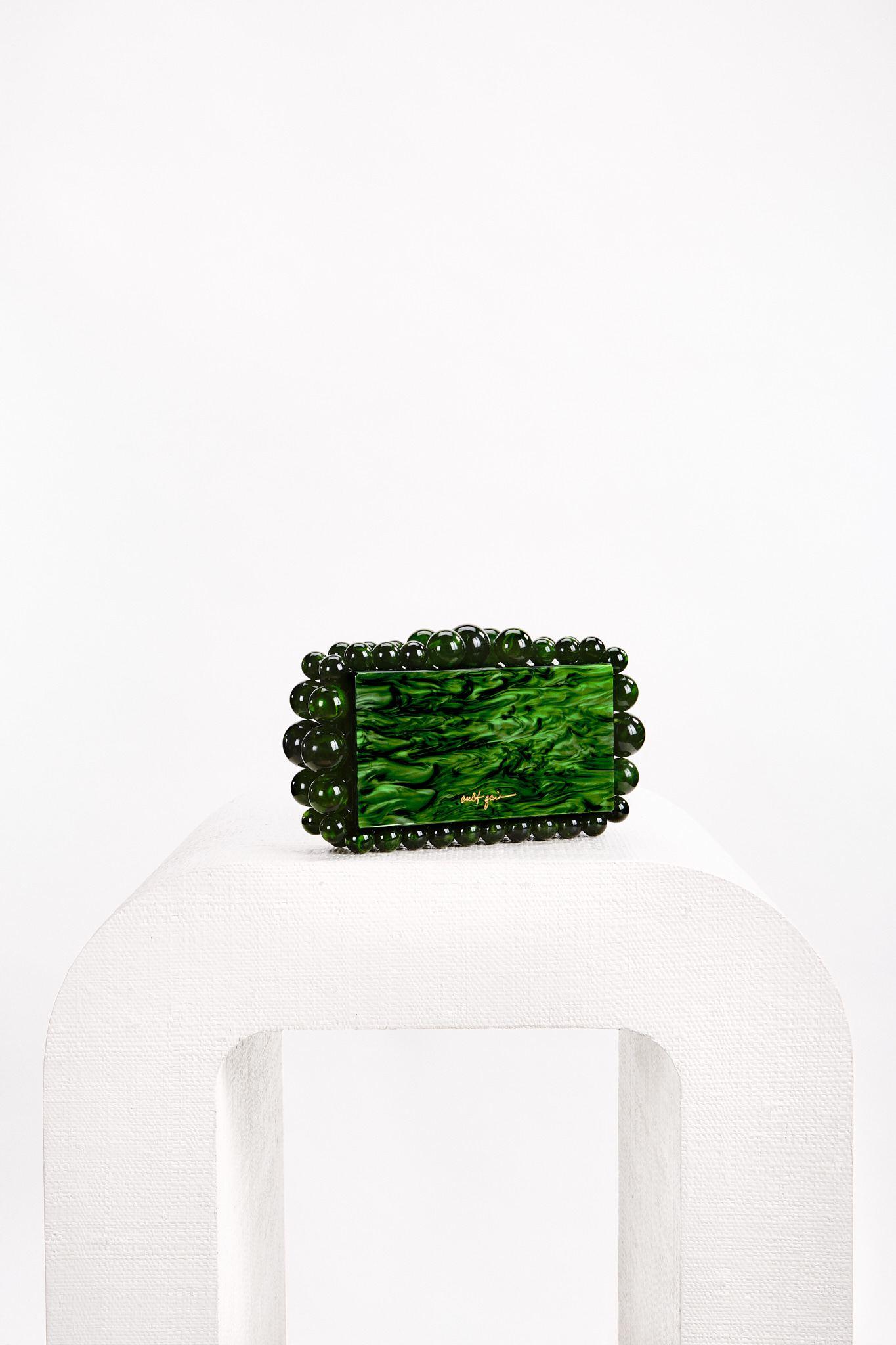 Ring Clutch - Emerald Green Fur