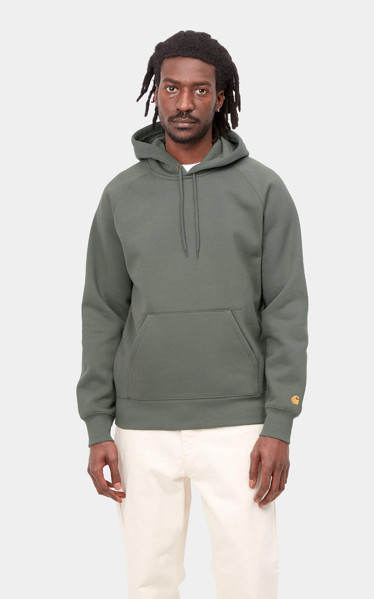 Carhartt WIP Cotton Hooded Chase Sweatshirt Thyme/gold in White for Men |  Lyst