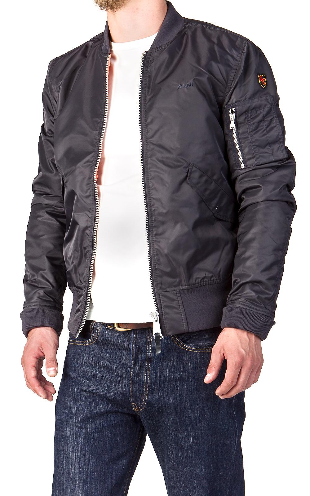 Schott Nyc Synthetic Bomber Jacket Ac Charcoal in Gray for Men | Lyst
