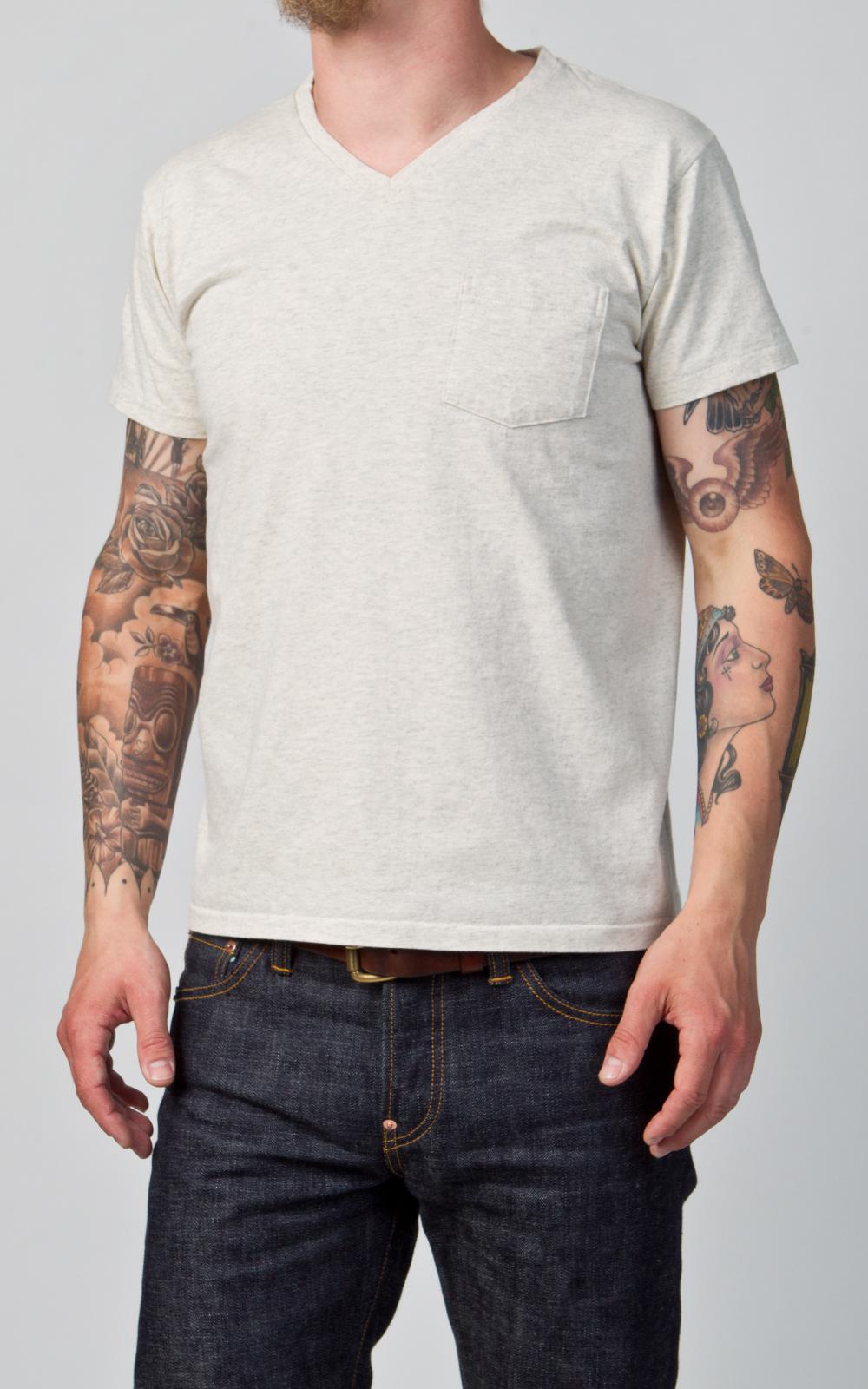 Velva Sheen Cotton 2 Pack V-neck Pocket T-shirt Oatmeal in ...