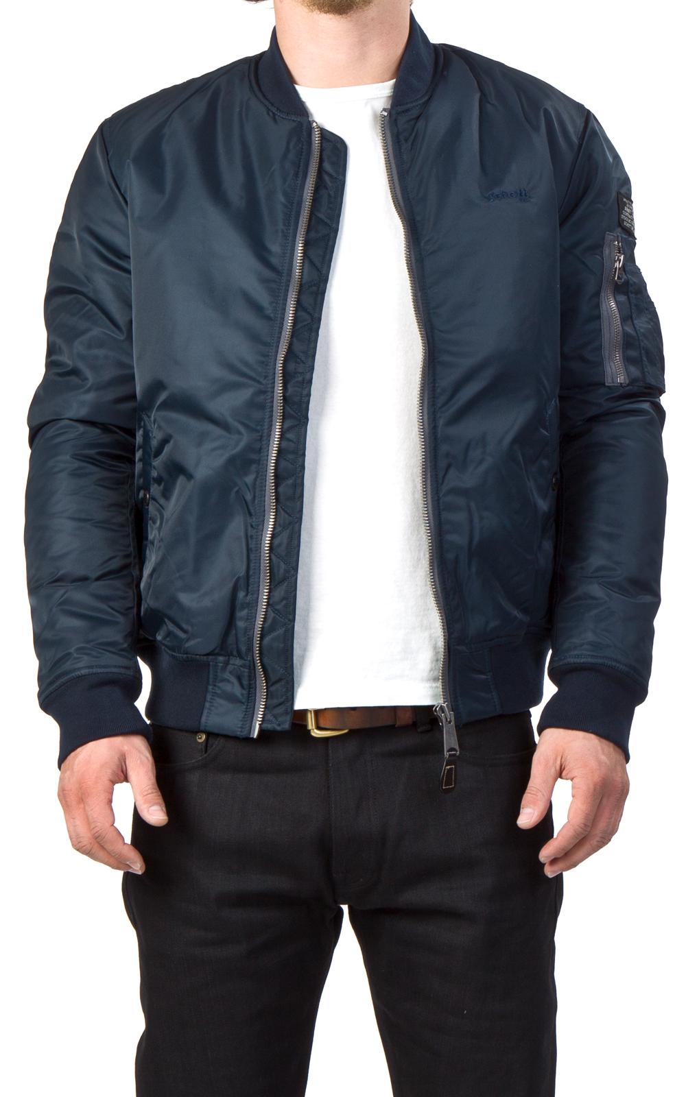 Hesitate Please this Schott Nyc Synthetic Bomber Jacket Airforce1 Navy in Blue for Men | Lyst