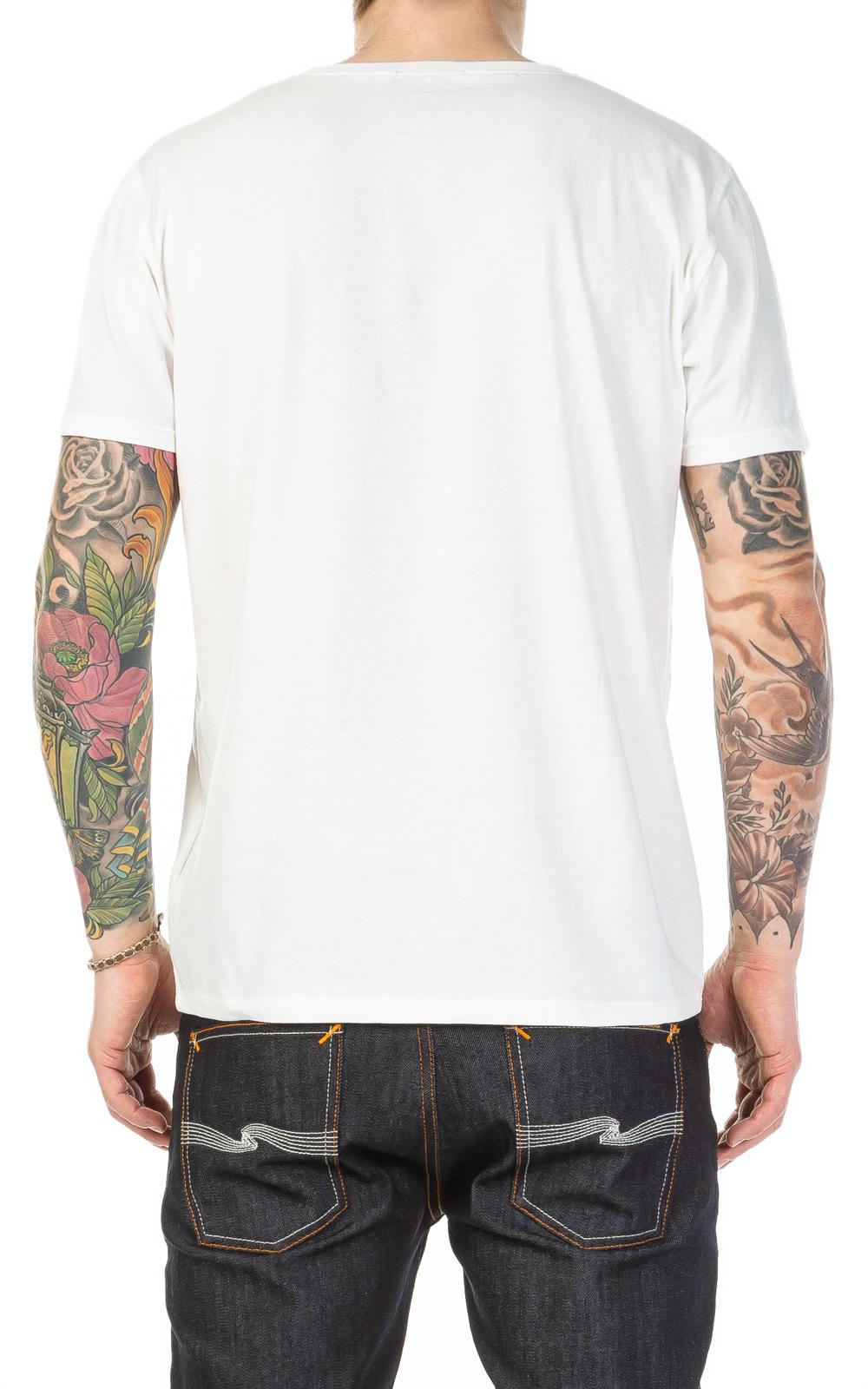 White Nudie Jeans Co Anders Facts Not Stories T-Shirt Nudie Jeans Men's T- Shirts Fashion suneducationgroup.com