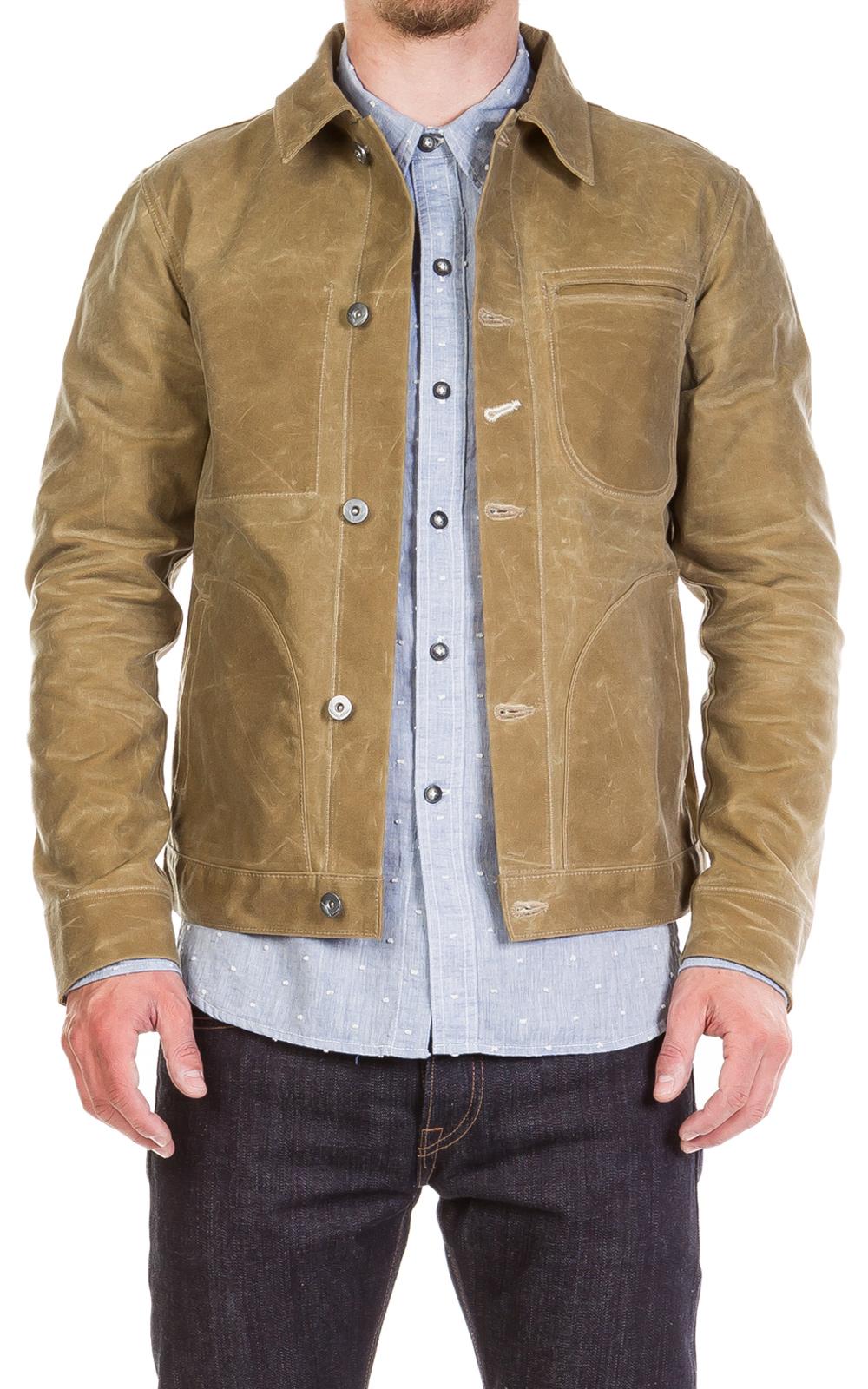 tan waxed canvas jacket