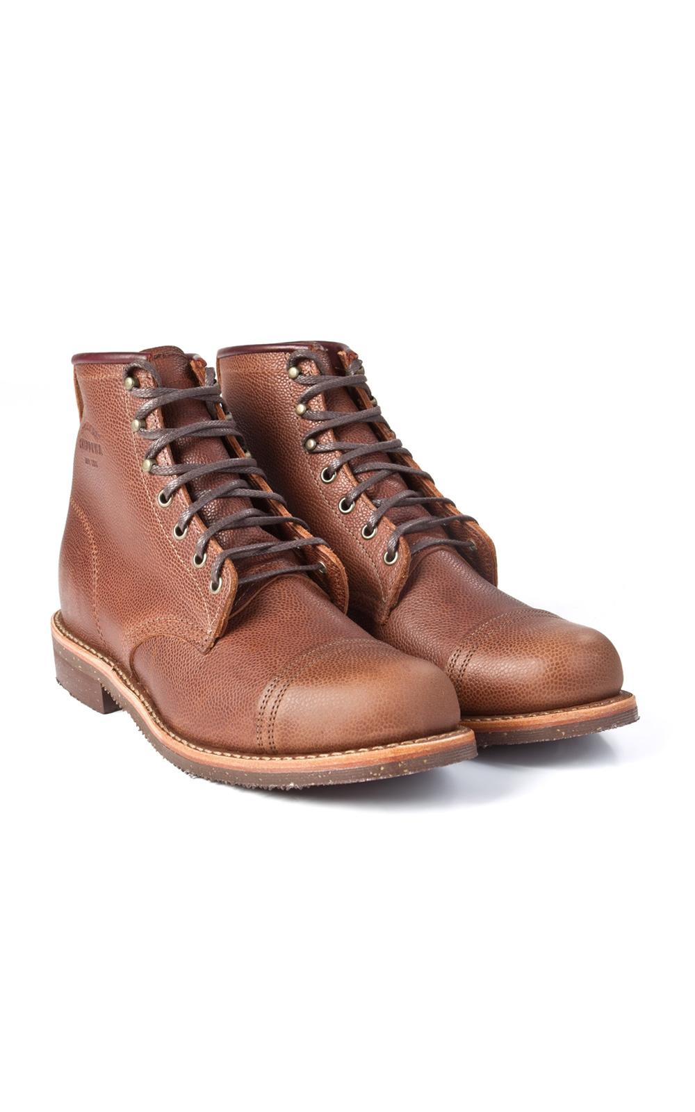 Chippewa Boots Leather Chippewa Homestead Boots Toe Cap Brown Pebbled for Men - Lyst