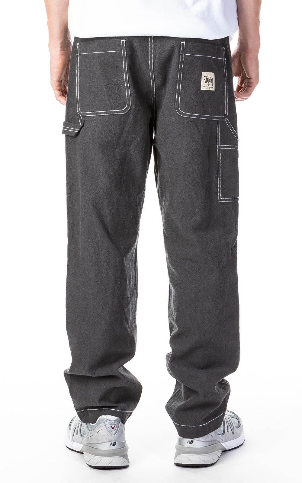 Stussy Solid Linen Work Pant Charcoal 