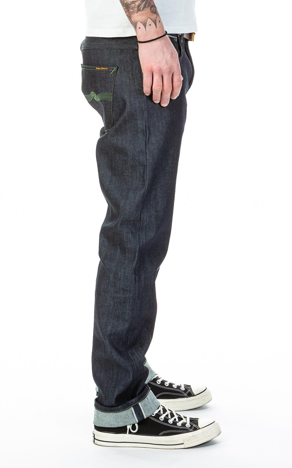 nudie jeans sleepy sixten dry green selvage