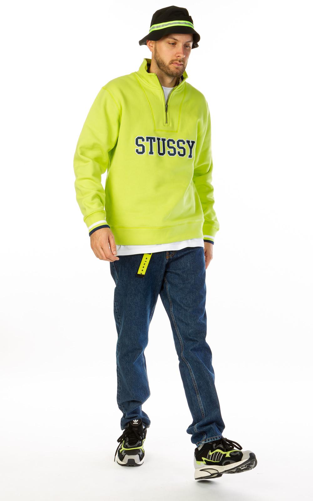stussy contrast rib mock neck