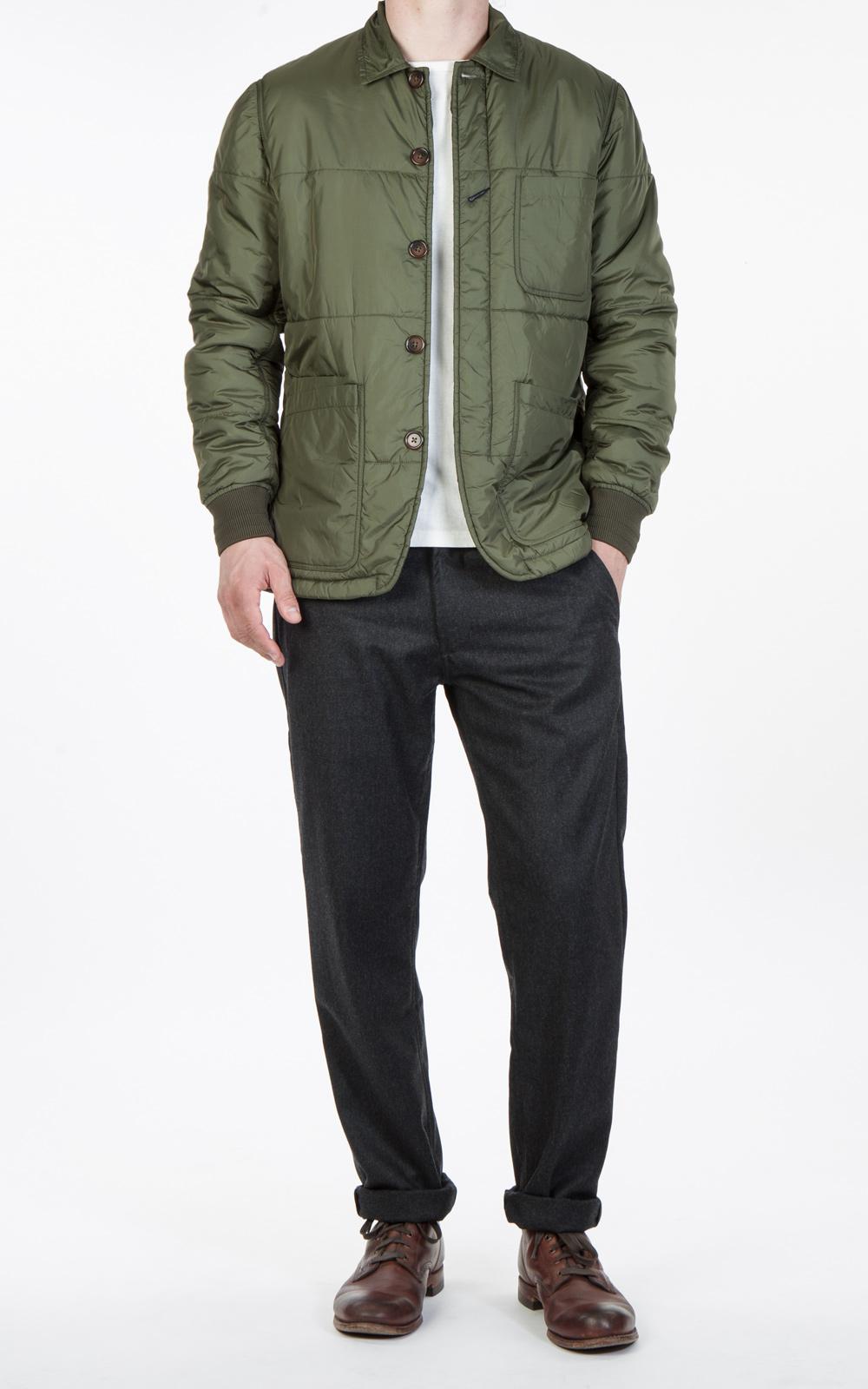 universal works bakers jacket olive