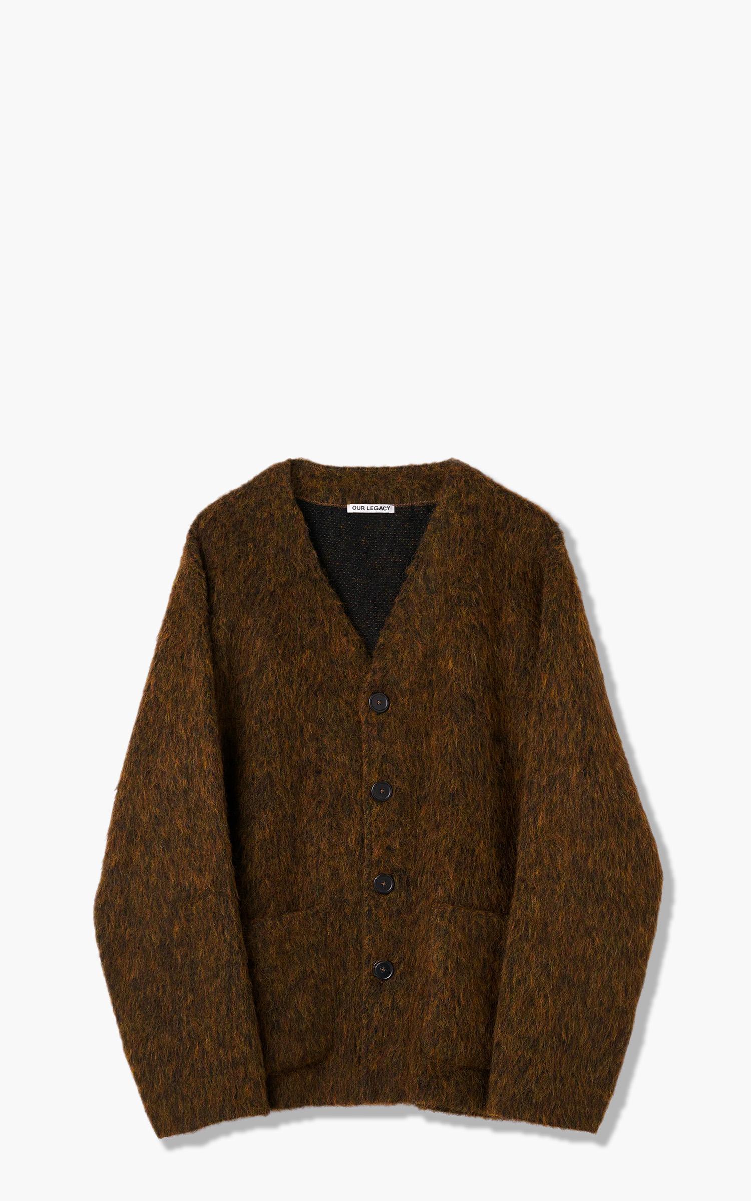 OUR LEGACY CARDIGAN OLIVE  MOHAIR 46