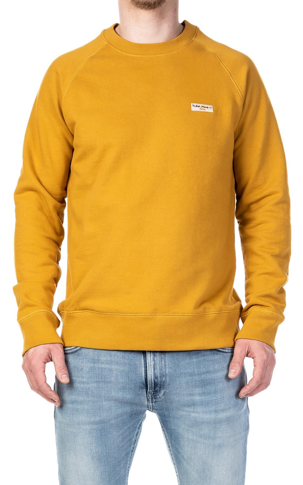 Nudie Jeans Cotton Nudie Jeans Samuel Logo Sweatshirt Turmeric in Yellow  for Men - Lyst