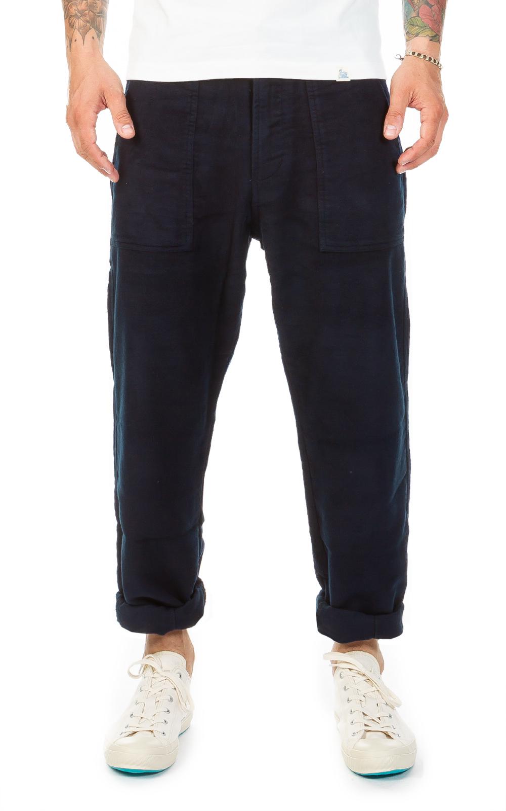 Universal Works Cotton Fatigue Pant Moleskin Navy in Blue for Men 