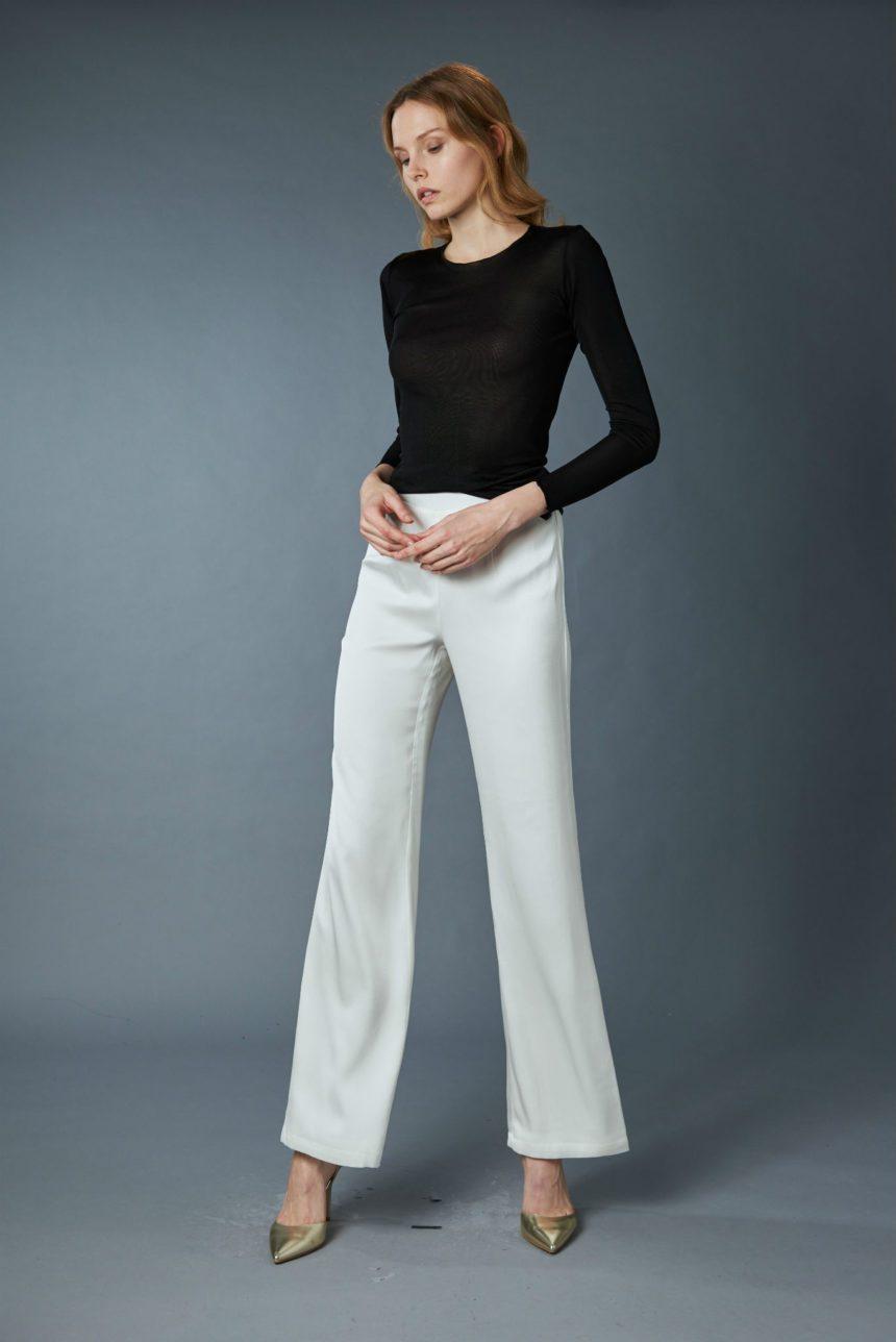 Silk Tall Pants - White – Charlotta Gandolfo