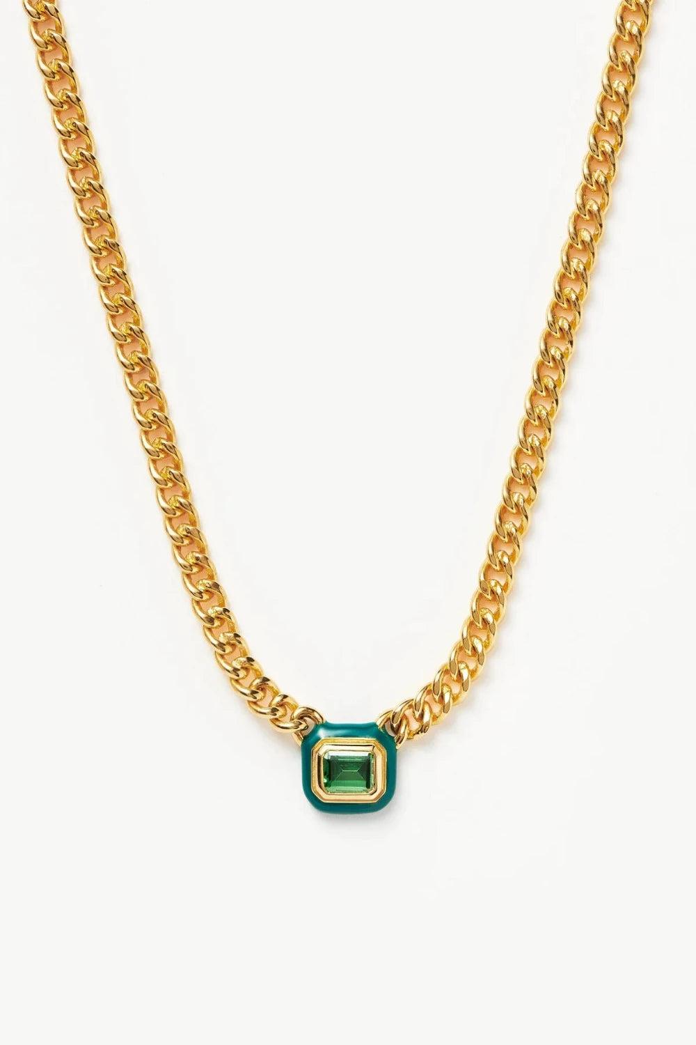 Missoma Enamel & Stone Floating Pendant Chain Necklace in Metallic | Lyst