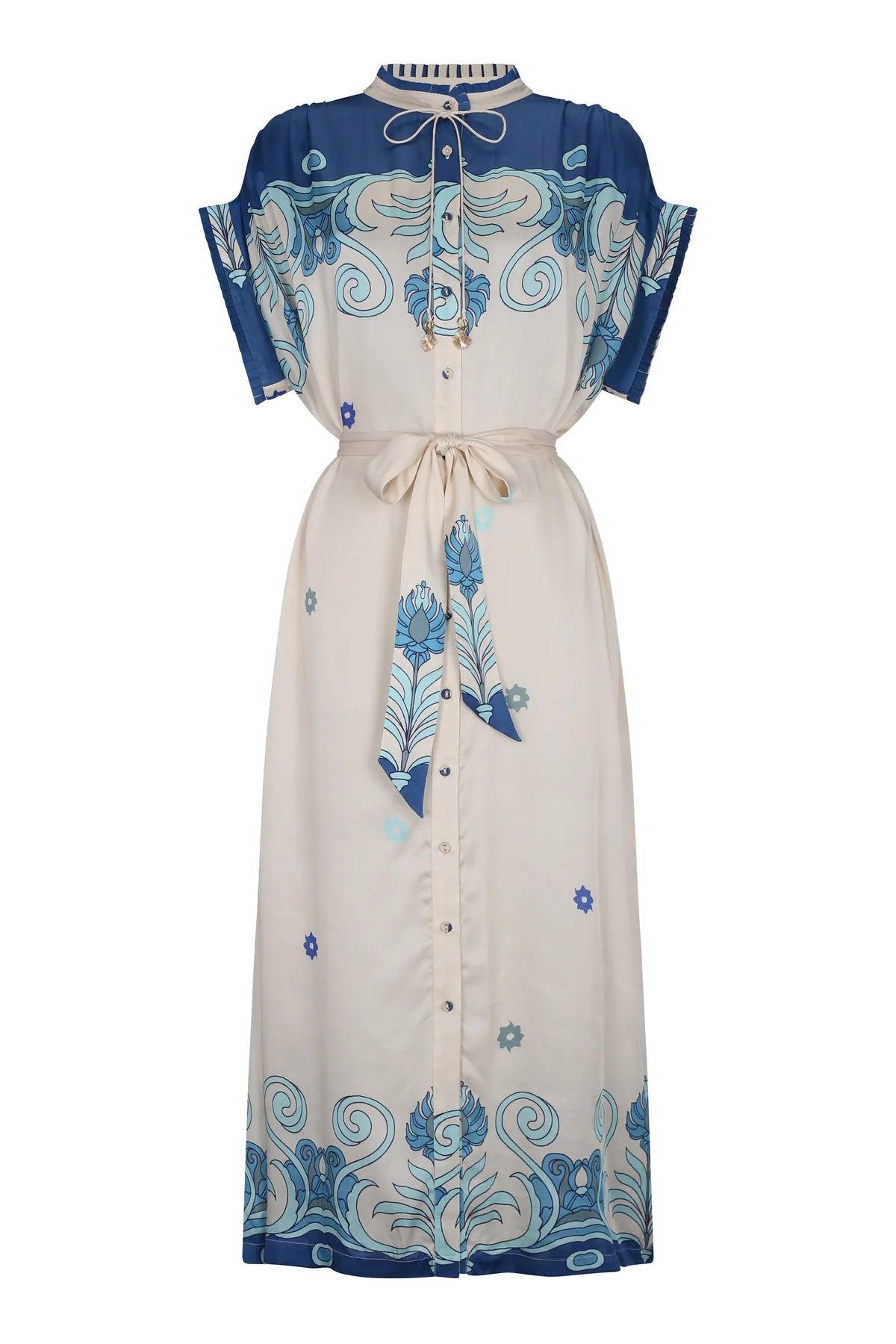 sachin and babi light blue dress Carolina K Terry Embroidered Midi Dress | Black / White | Size XS