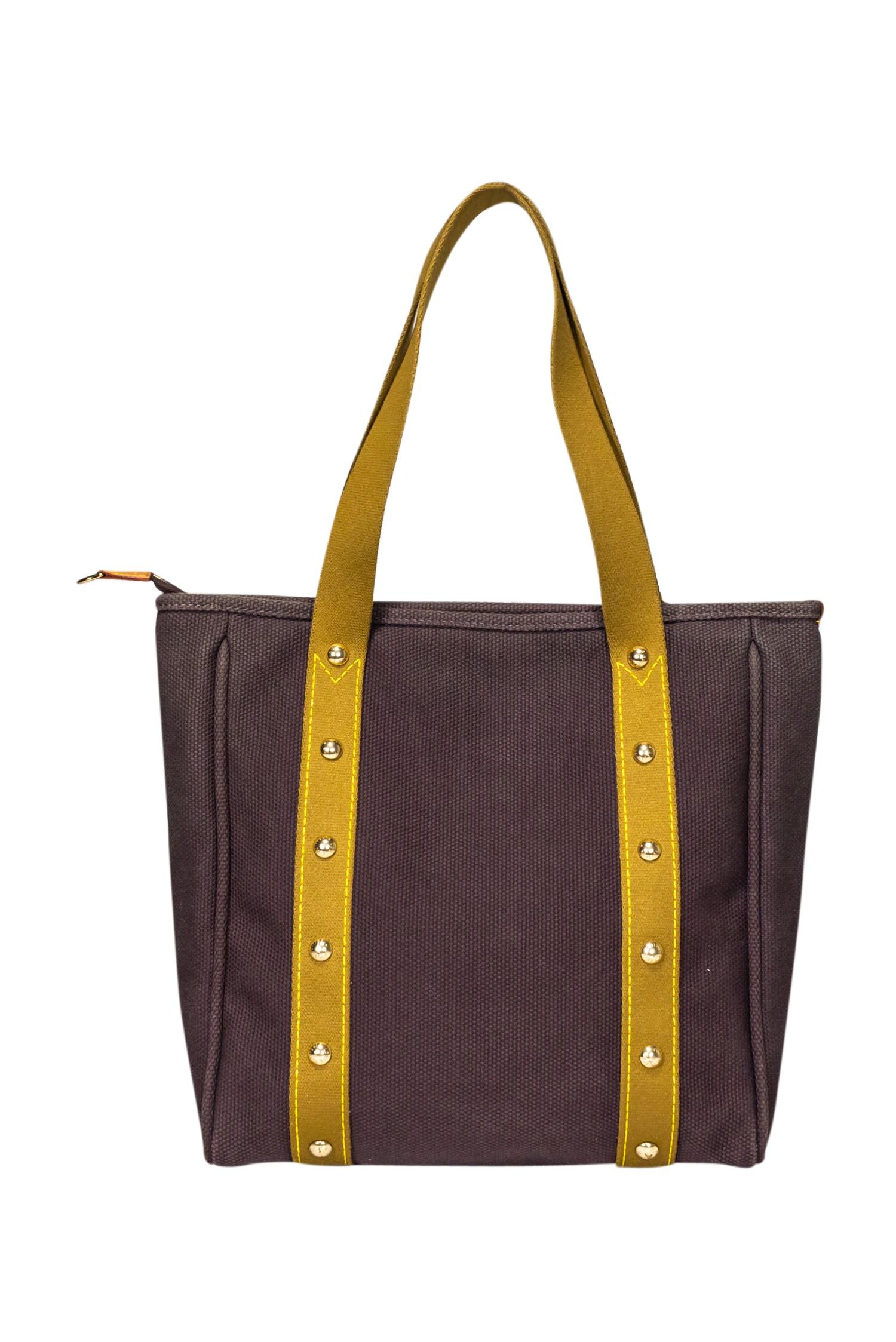 dark green canvas tote bag