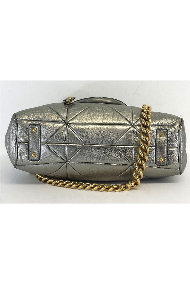 Marc Jacobs Metallic Silver Leather Bag Lyst