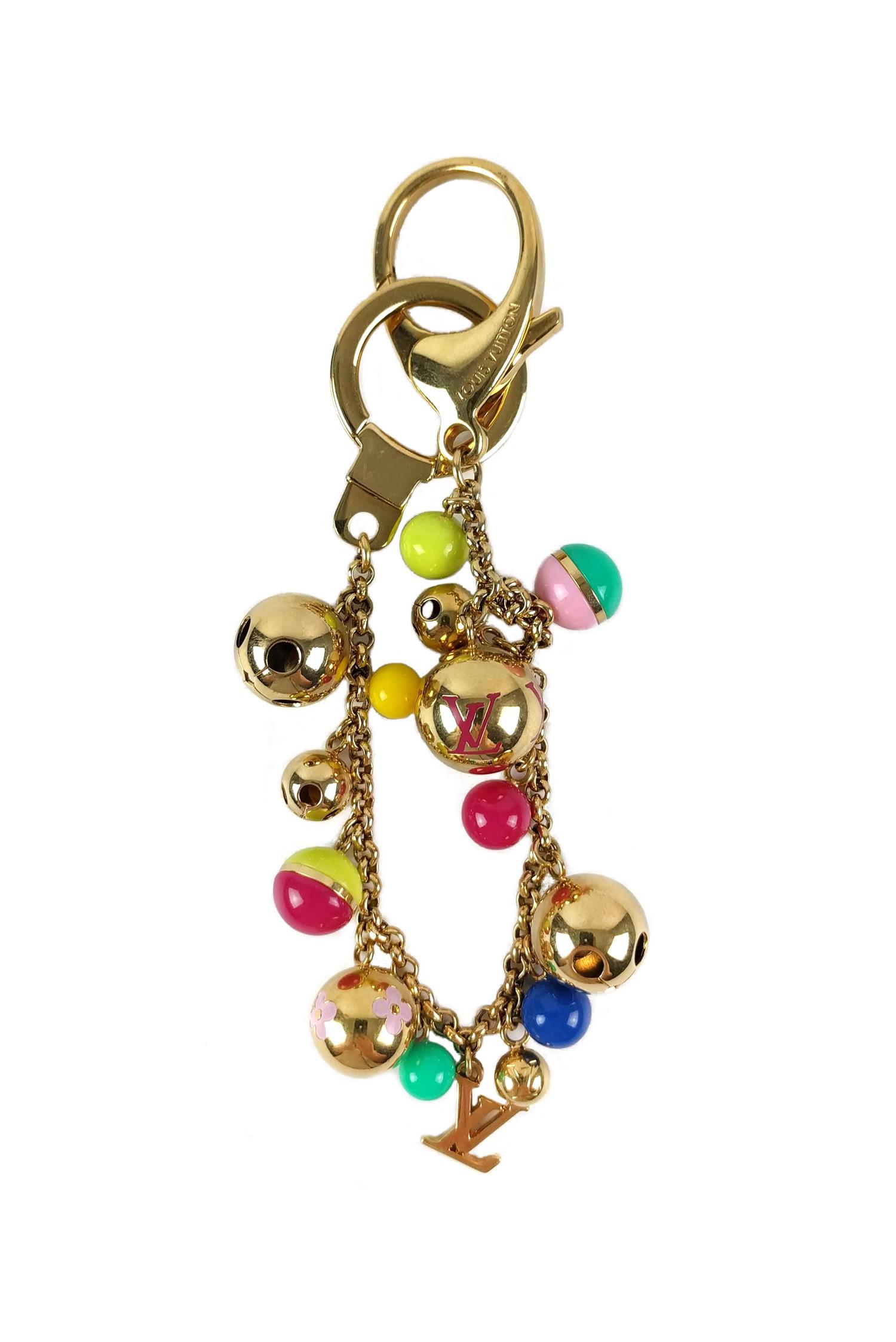 Louis Vuitton Gold Multi -color Beaded Chain Bag Charm in Metallic - Lyst
