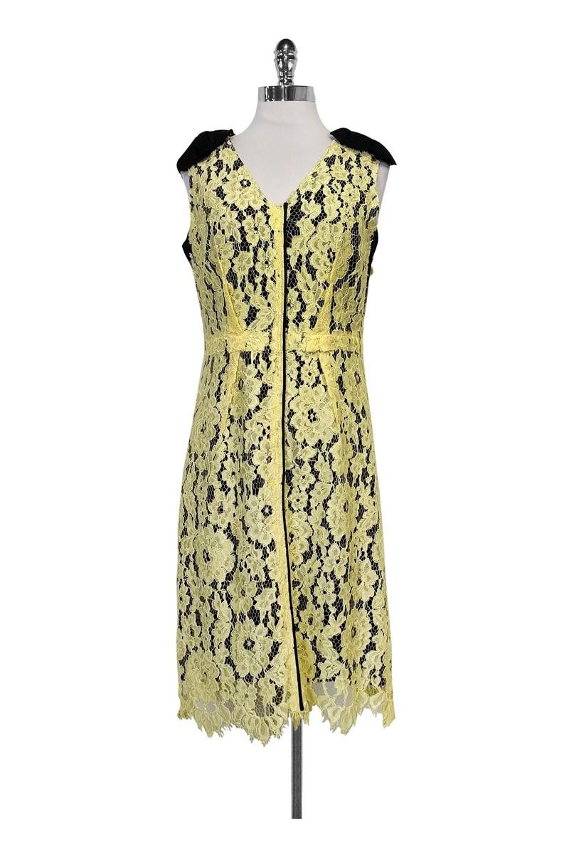 yellow and black lace dress