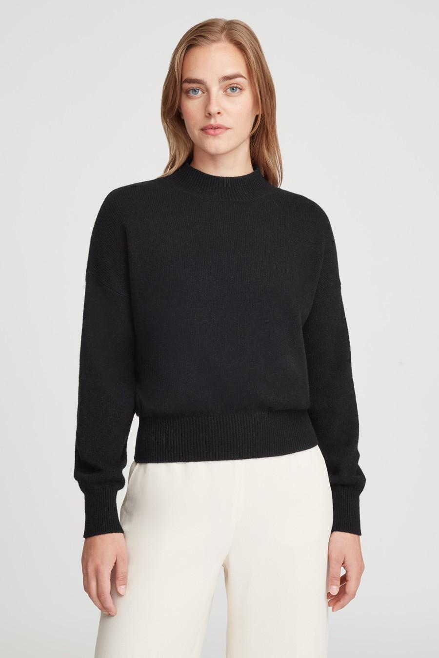 mock neck black sweater