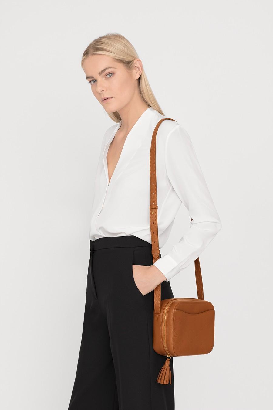 brown tassel bag
