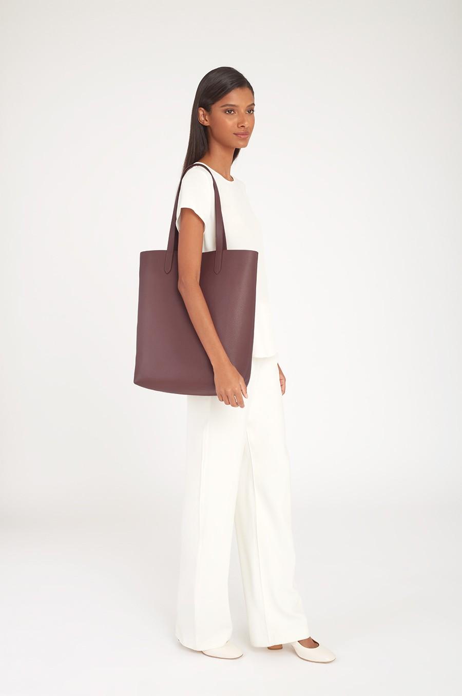 structured tote with zipper