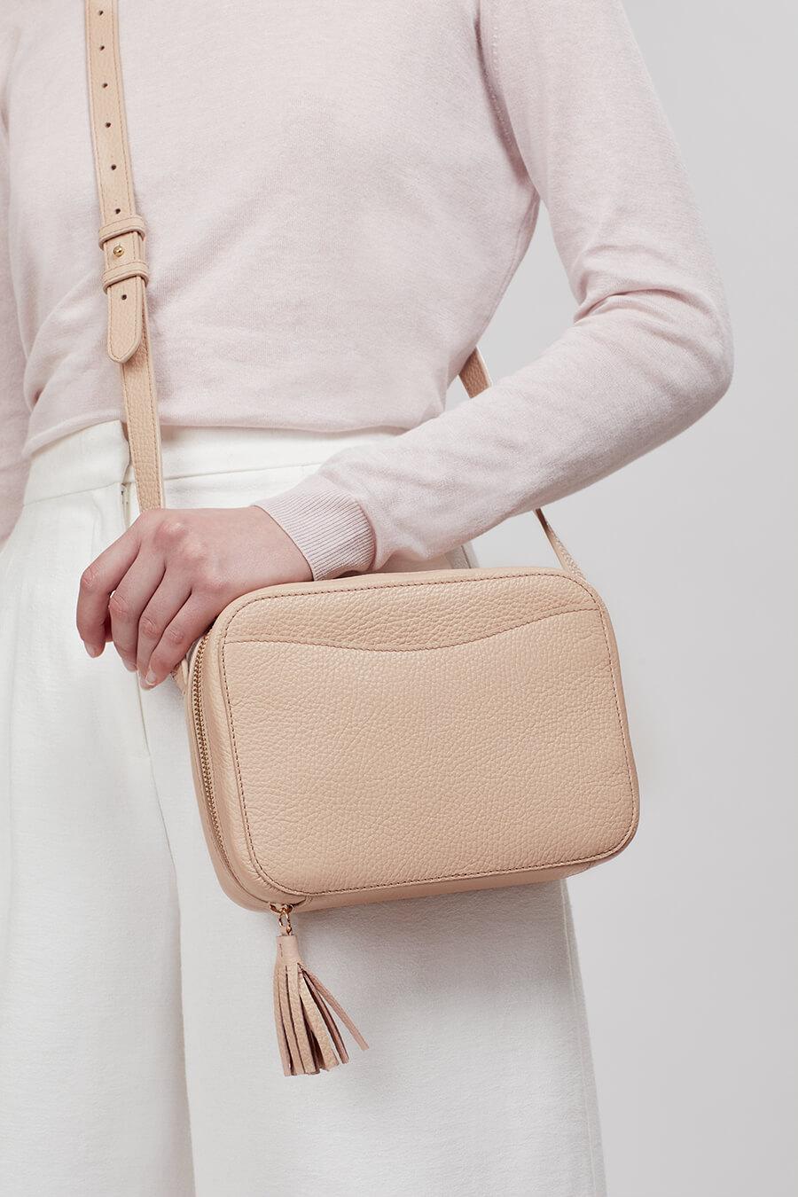 cuyana mini tassel bag