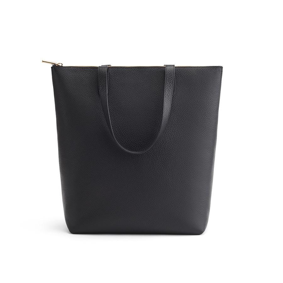 structured tote bag with zipper