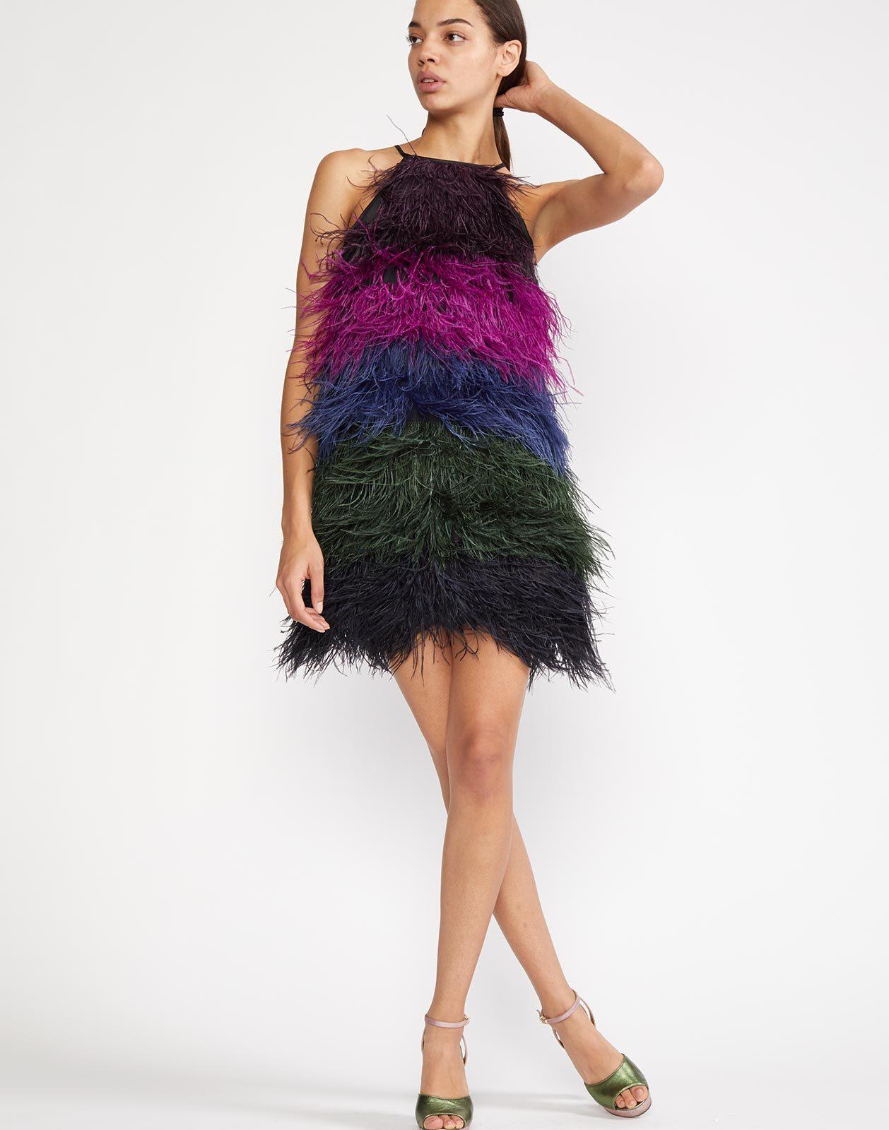 Cynthia rowley feather dress Clearance
