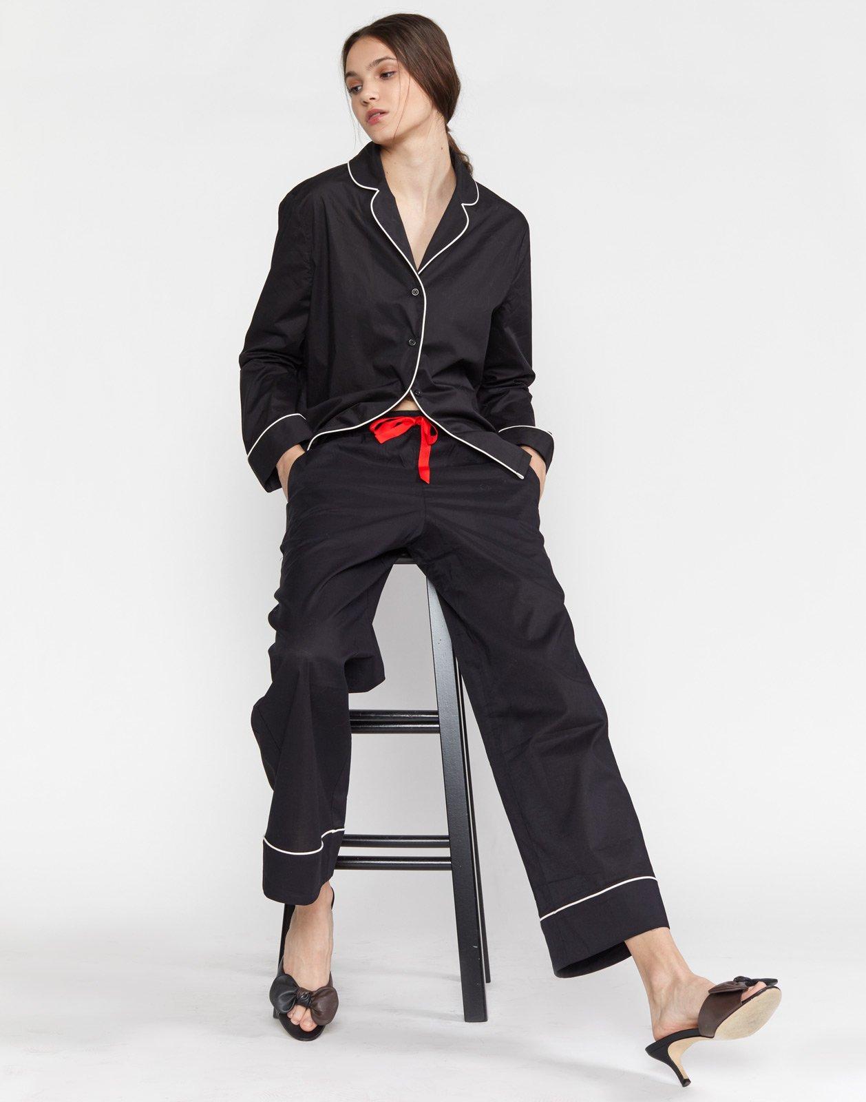 Cynthia Rowley Cotton Pajama Pant in Black Save 46 Lyst