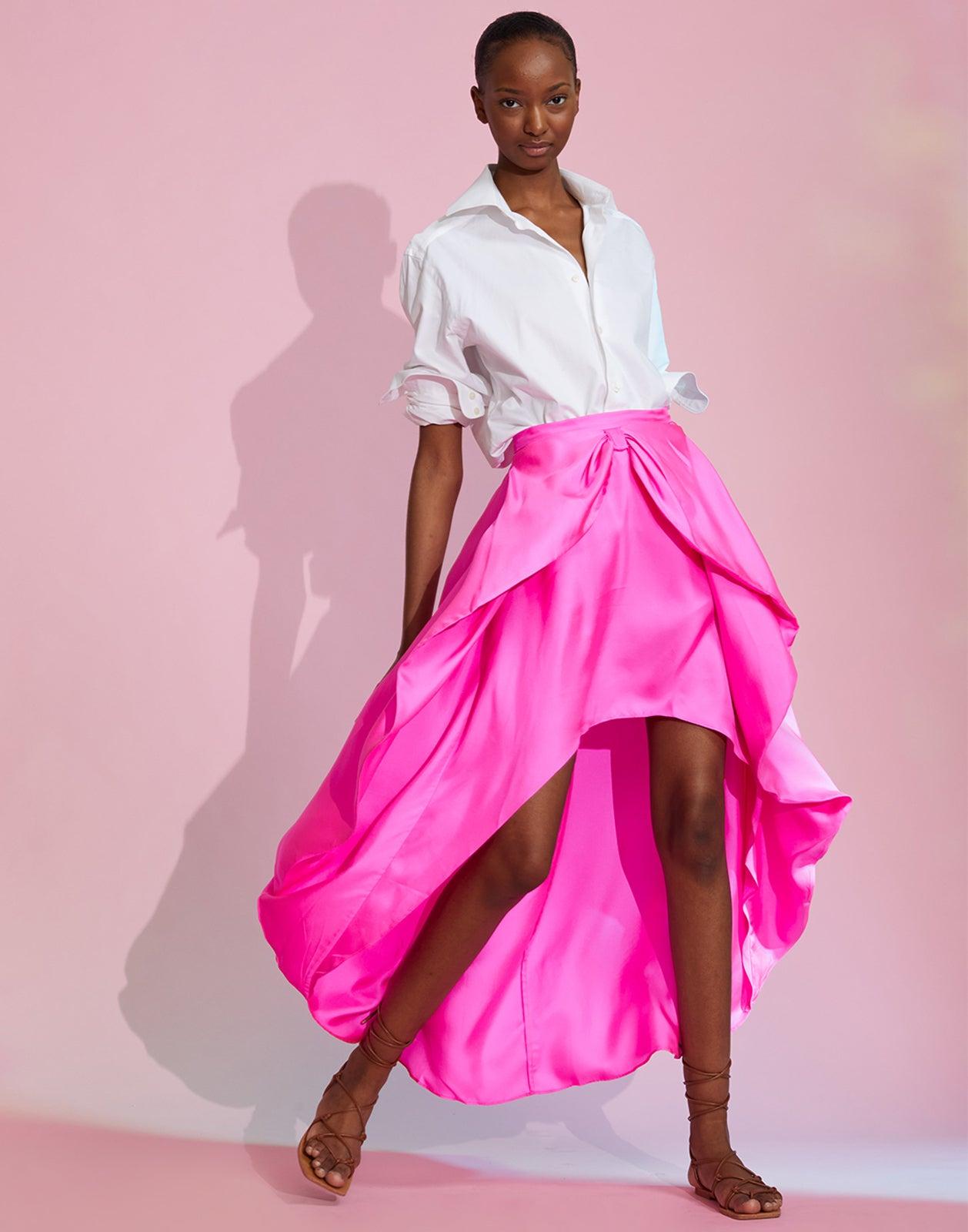 High low skirt with clearance bow
