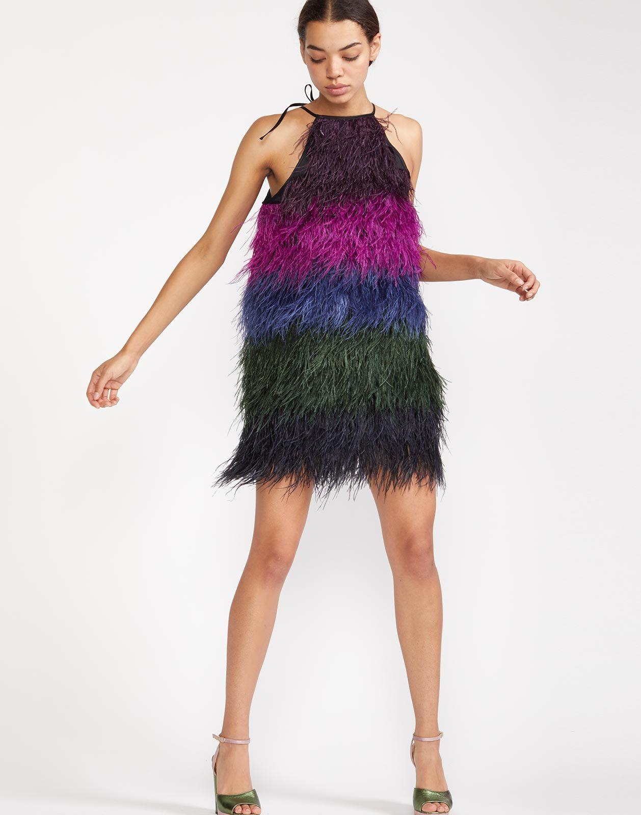 Cynthia rowley feather dress Clearance