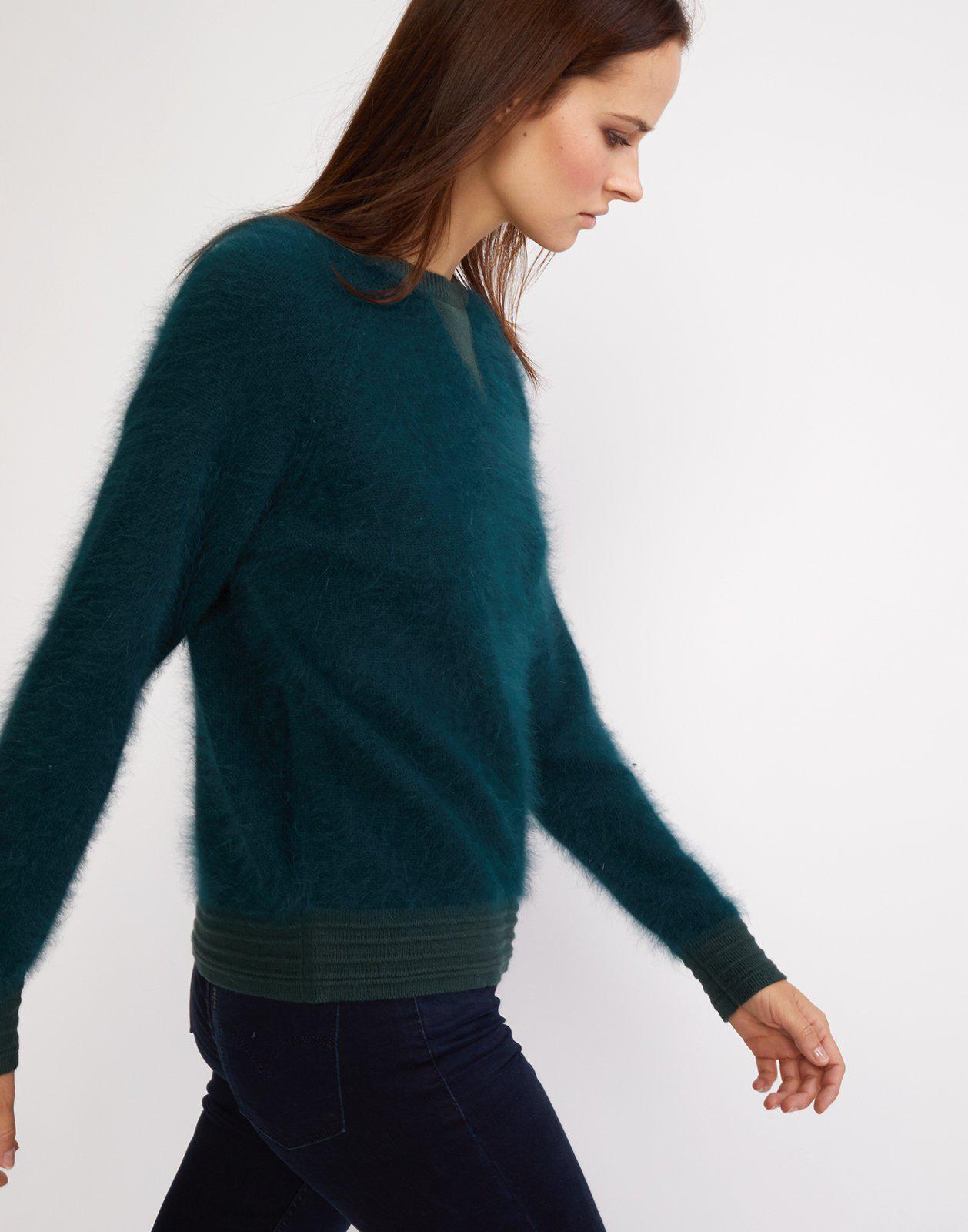 green angora sweater