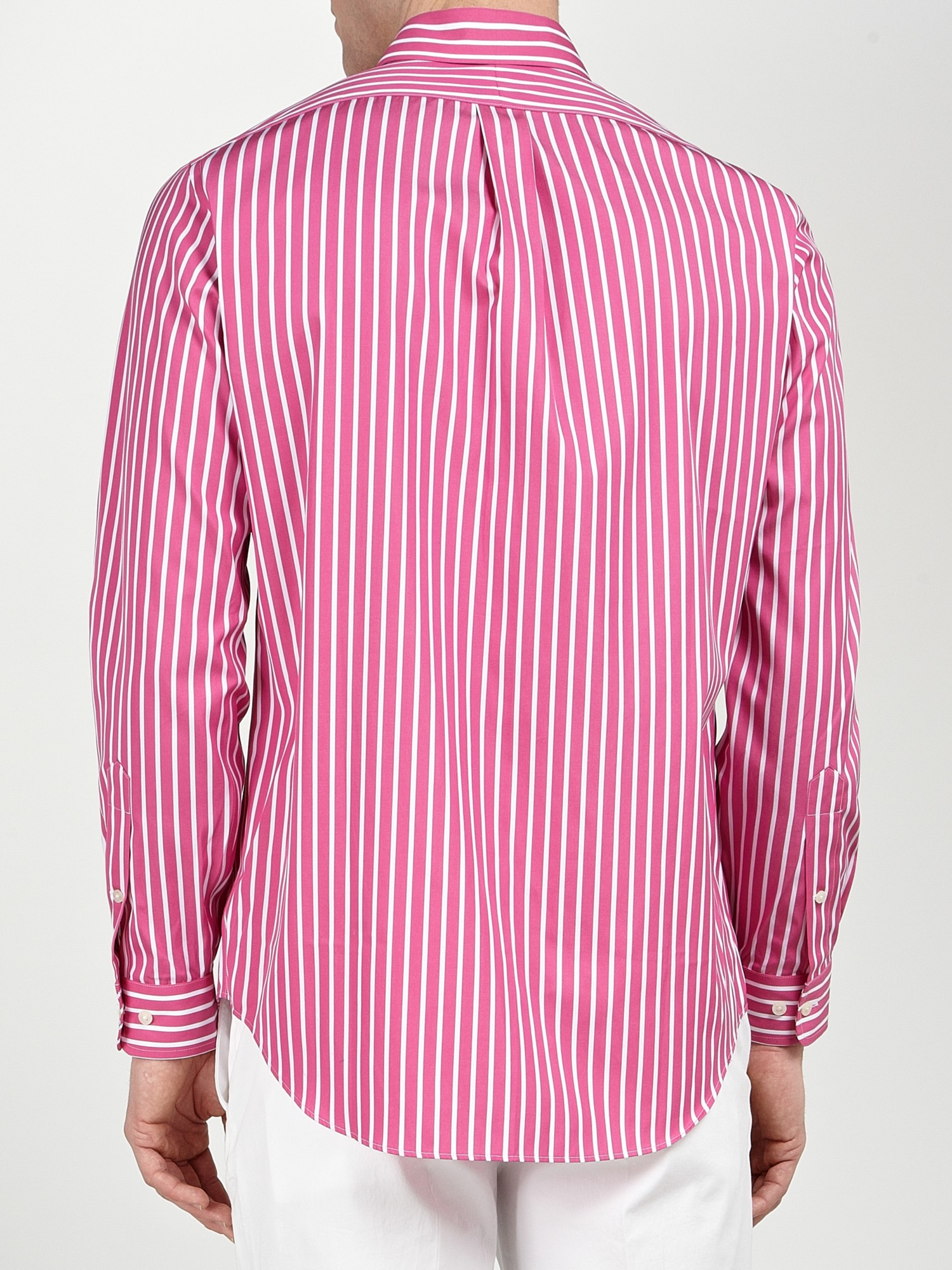 Polo Ralph Lauren Striped Poplin Shirt in Pink for Men - Lyst