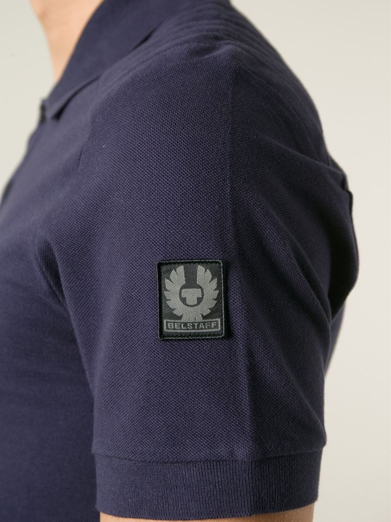 Belstaff Padded Shoulders Polo Shirt in Blue for Men | Lyst
