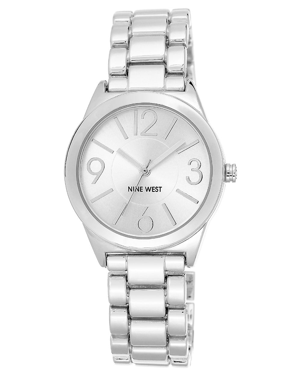 Nine west Ladies Silvertone Bracelet Watch in Metallic Lyst