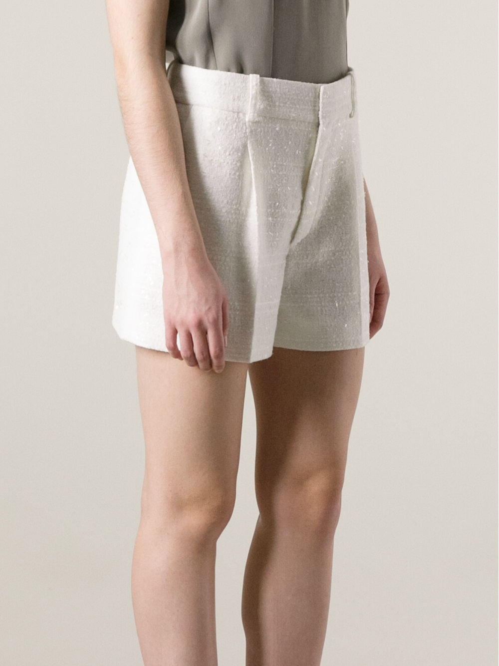 Chloé Pleated Shorts in White Lyst