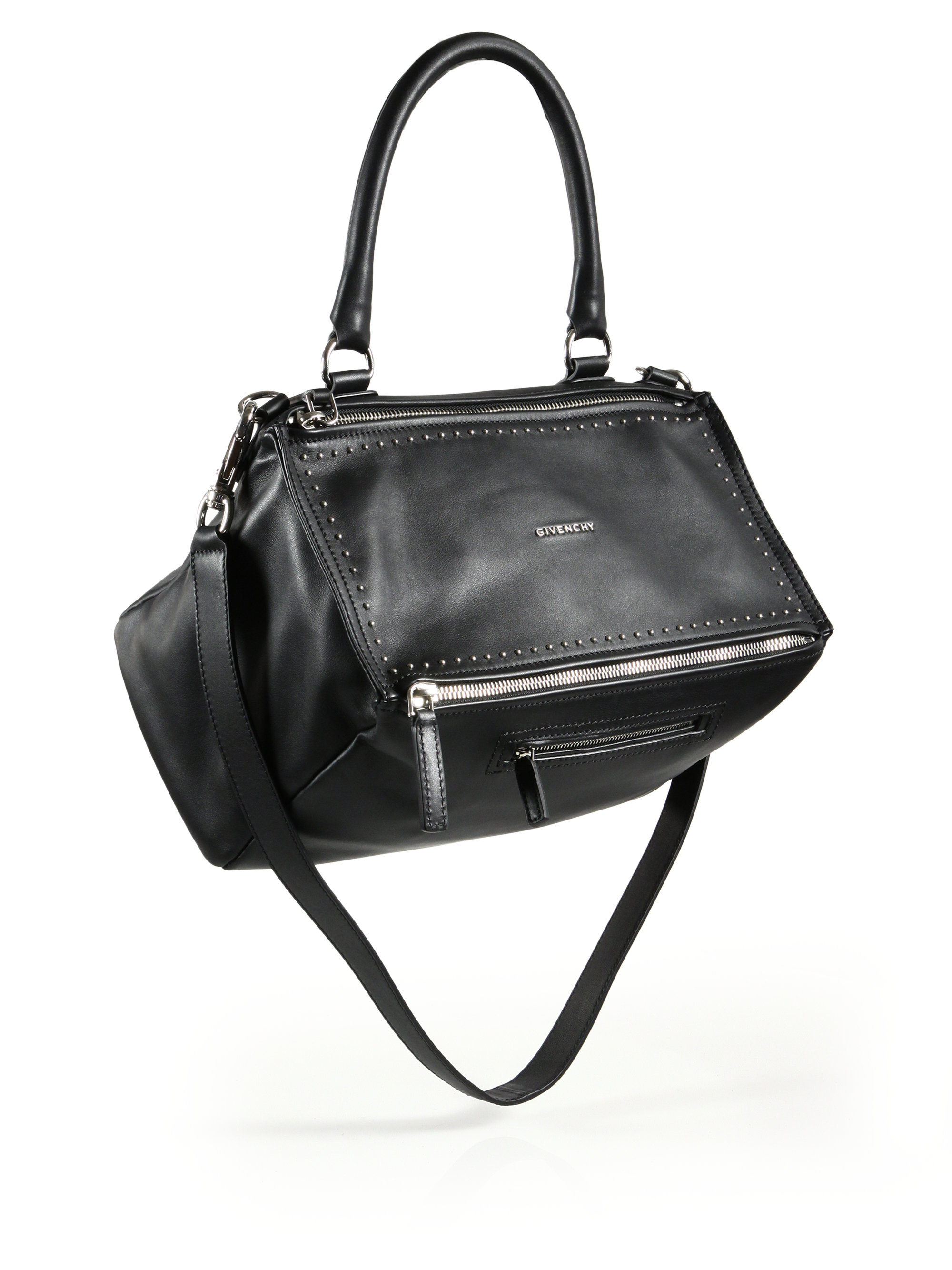 Givenchy Pandora Medium Studded Leather Shoulder Bag in Black | Lyst