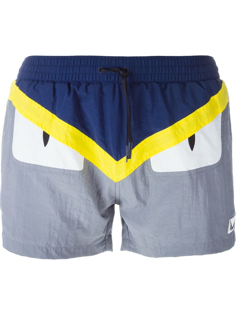 fendi bug eye swim shorts