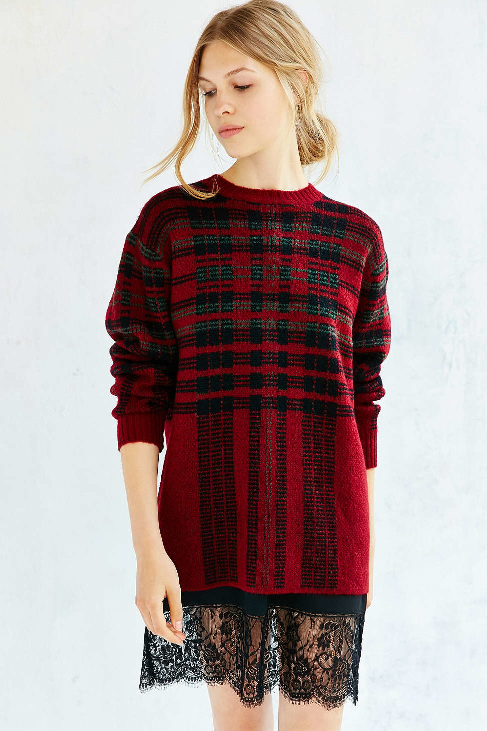 unif plaid cardigan
