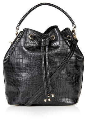 topshop black bucket bag
