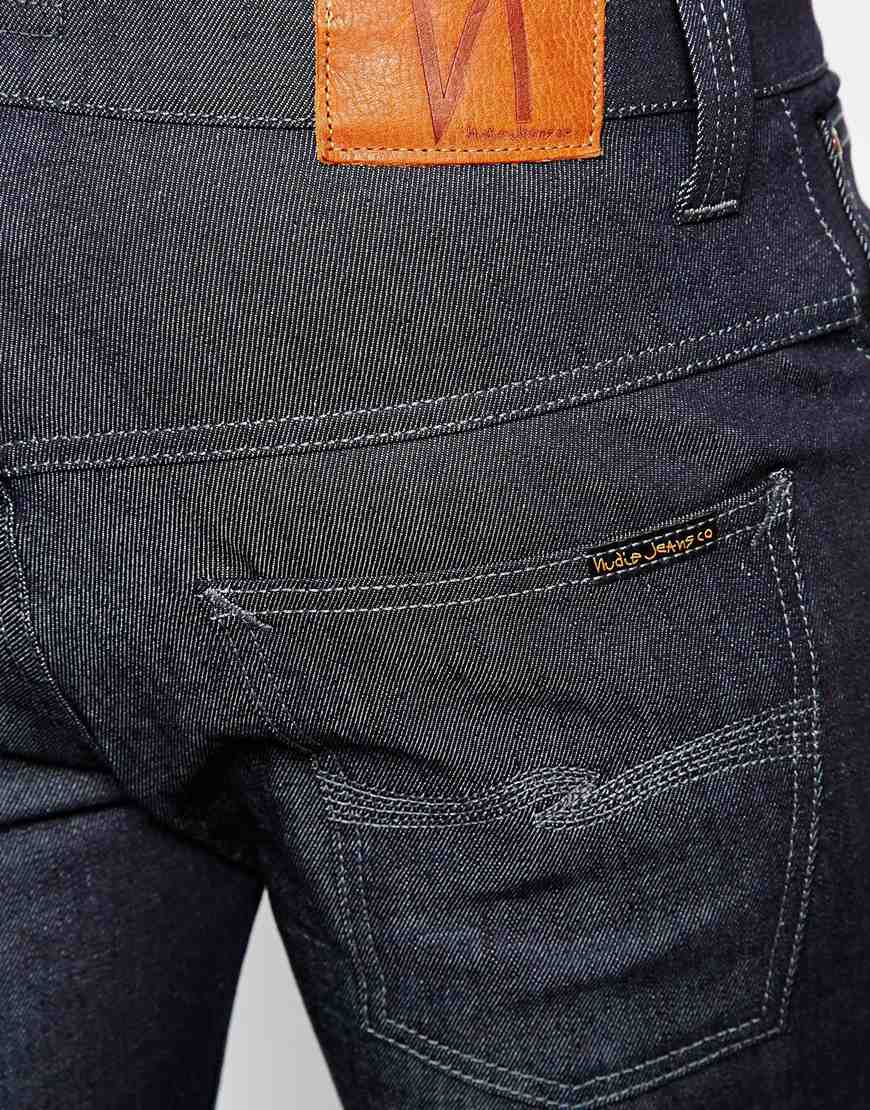 Nudie Jeans Thin Finn Slim Fit Organic Dry Dark Grey Wash in Blue for Men |  Lyst