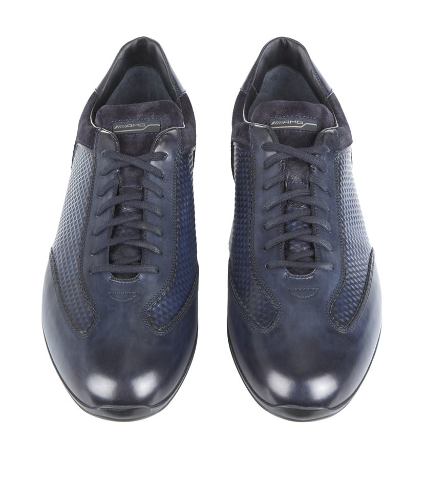 Santoni Amg 3d Lo Pro Leather Sneaker in Blue for Men | Lyst