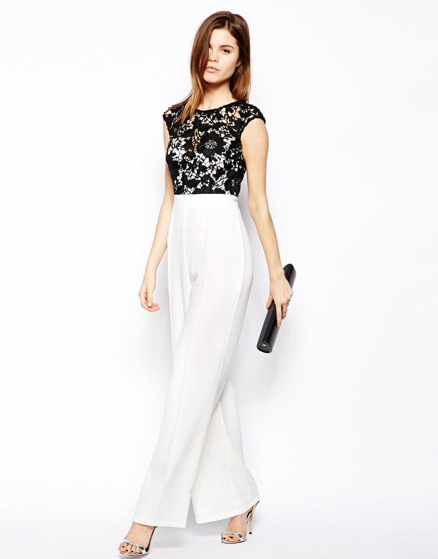 lipsy black and white jumpsuit